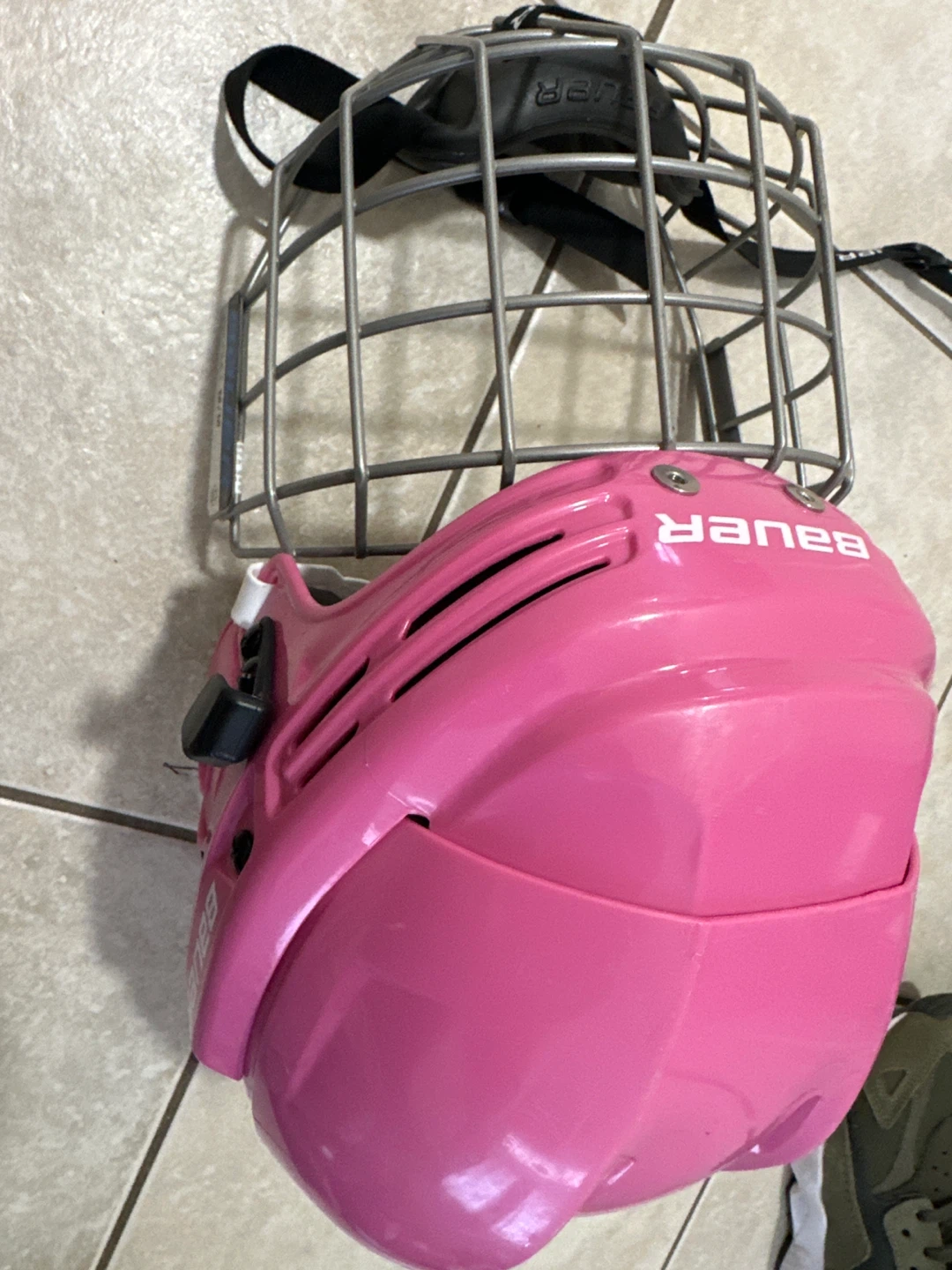 Bauer Hockey Helmet with Cage - Pink - photo 3