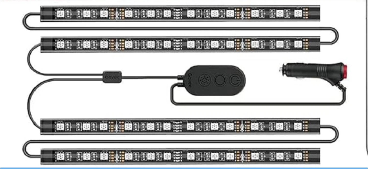 LED Car Interior Strip Lights - RGB, 12V