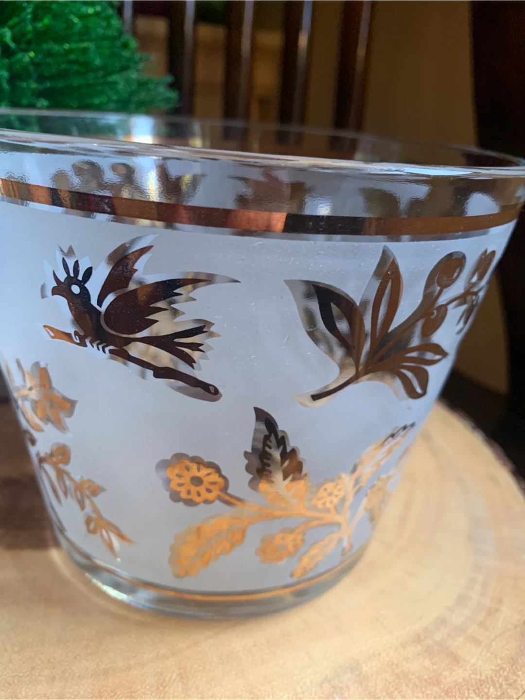 Vintage Libbey Frosted Glass/Gold Leaf Ice Bucket - photo 2