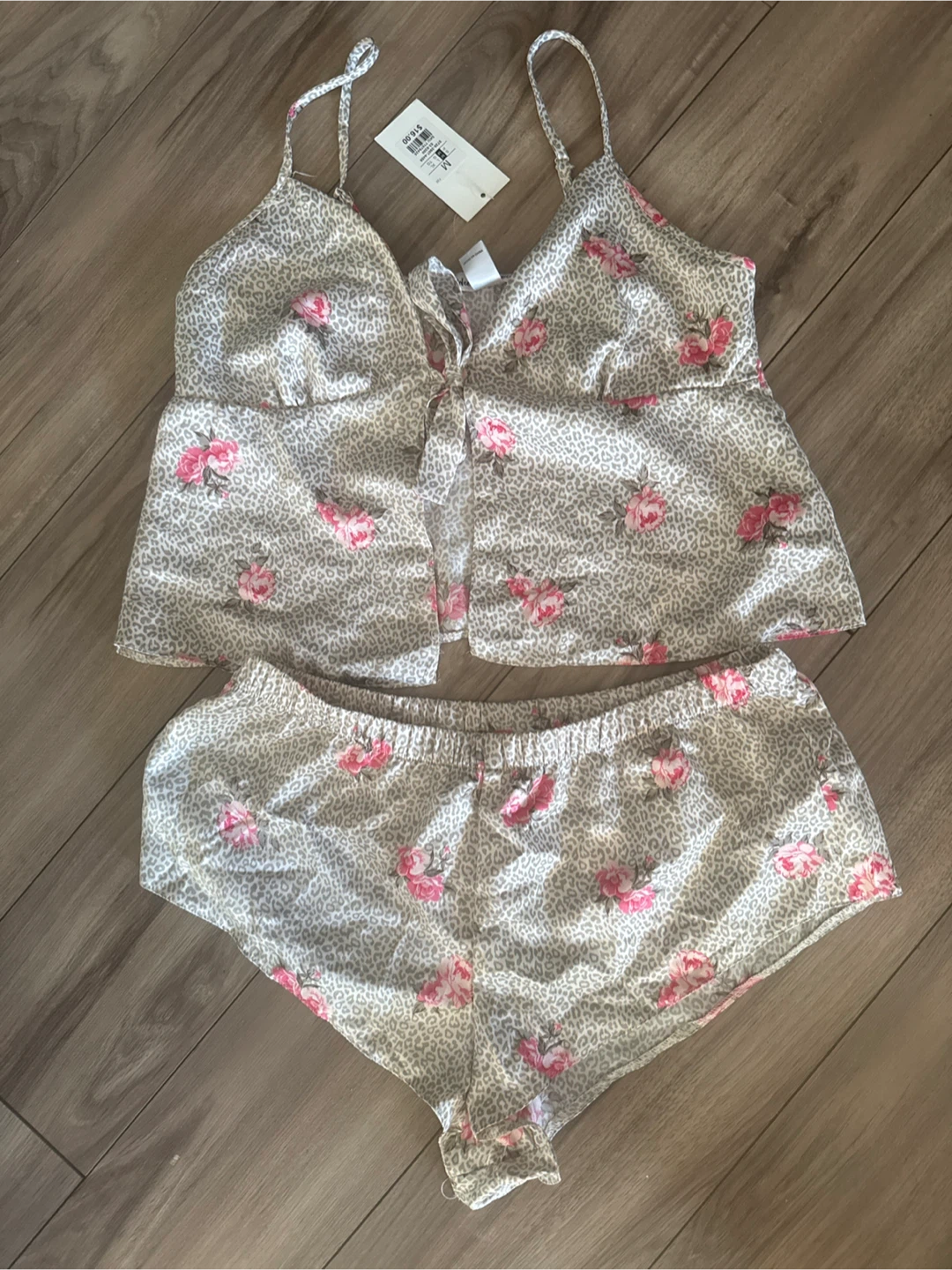 Pink Floral & Leopard Print sleepwear Set