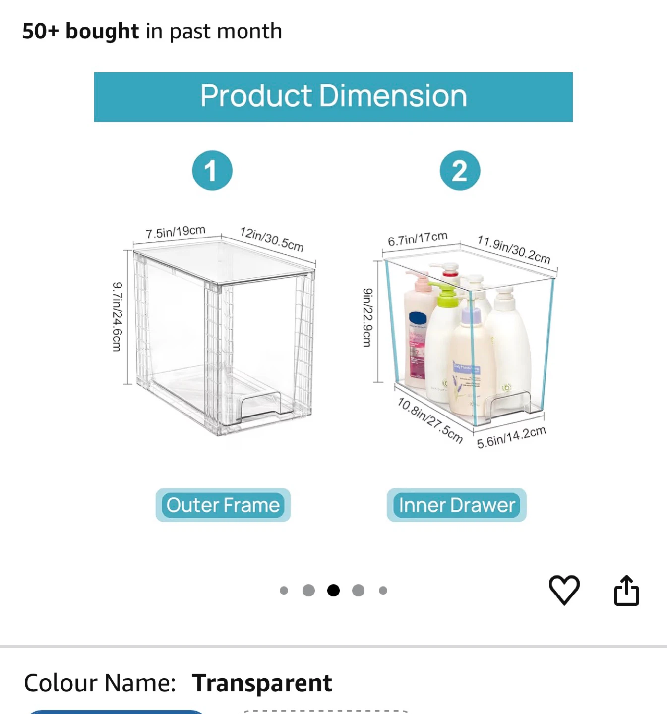 Vtopmart 4 Pack Clear Stackable Storage Drawers - photo 4