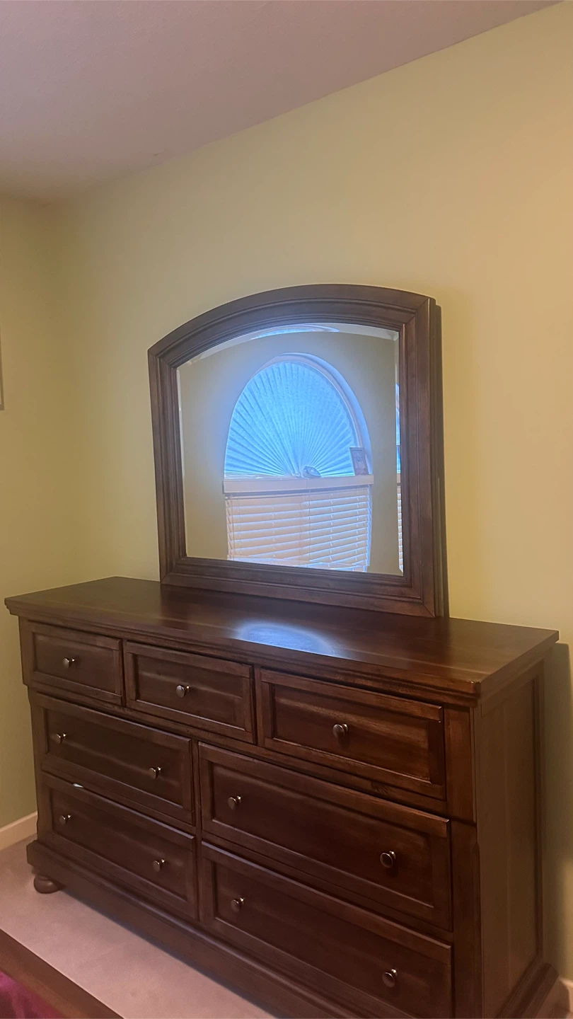 Dark Wood Dresser with Mirror - photo 2