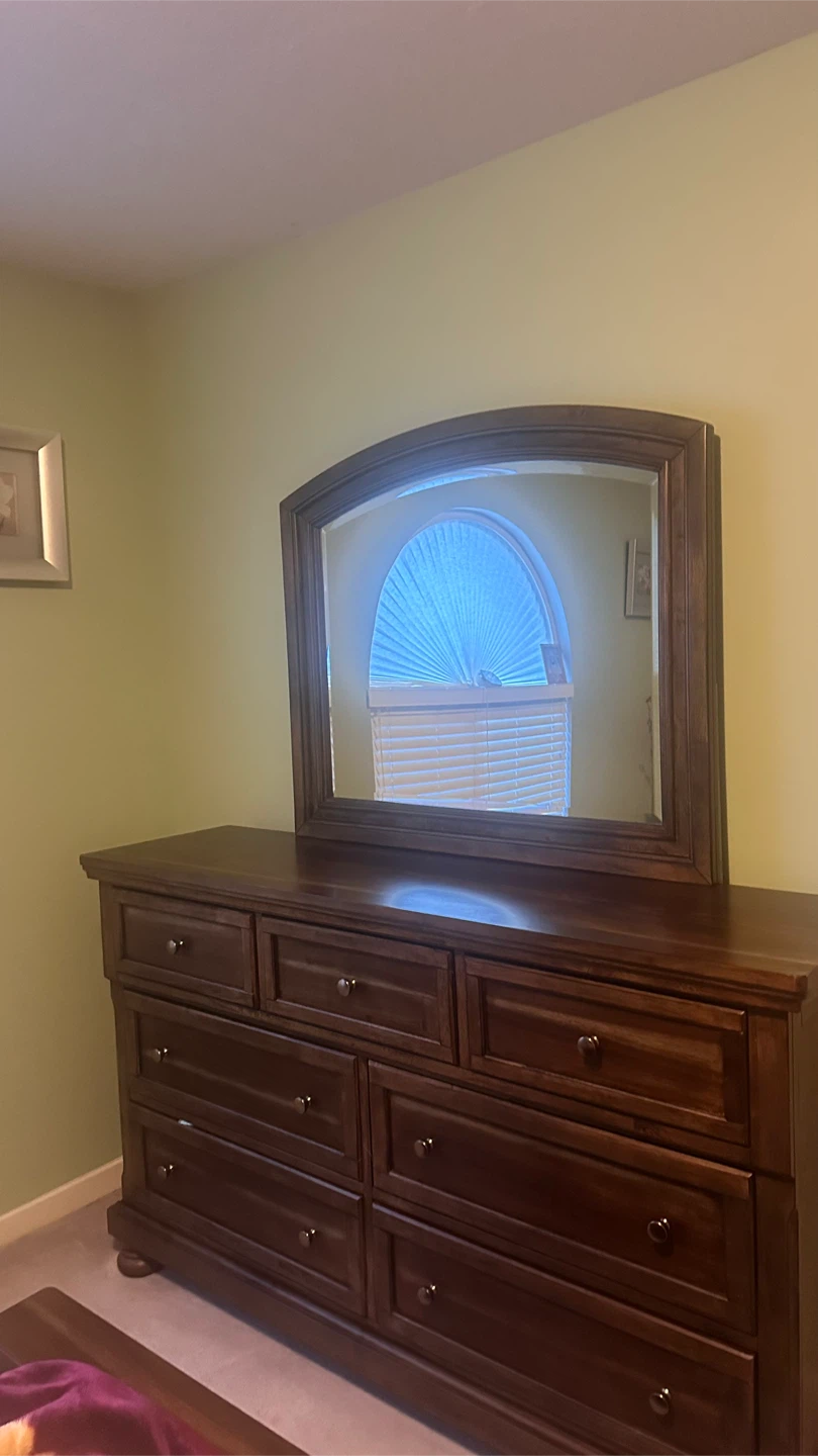 Dark Wood Dresser with Mirror - photo 3