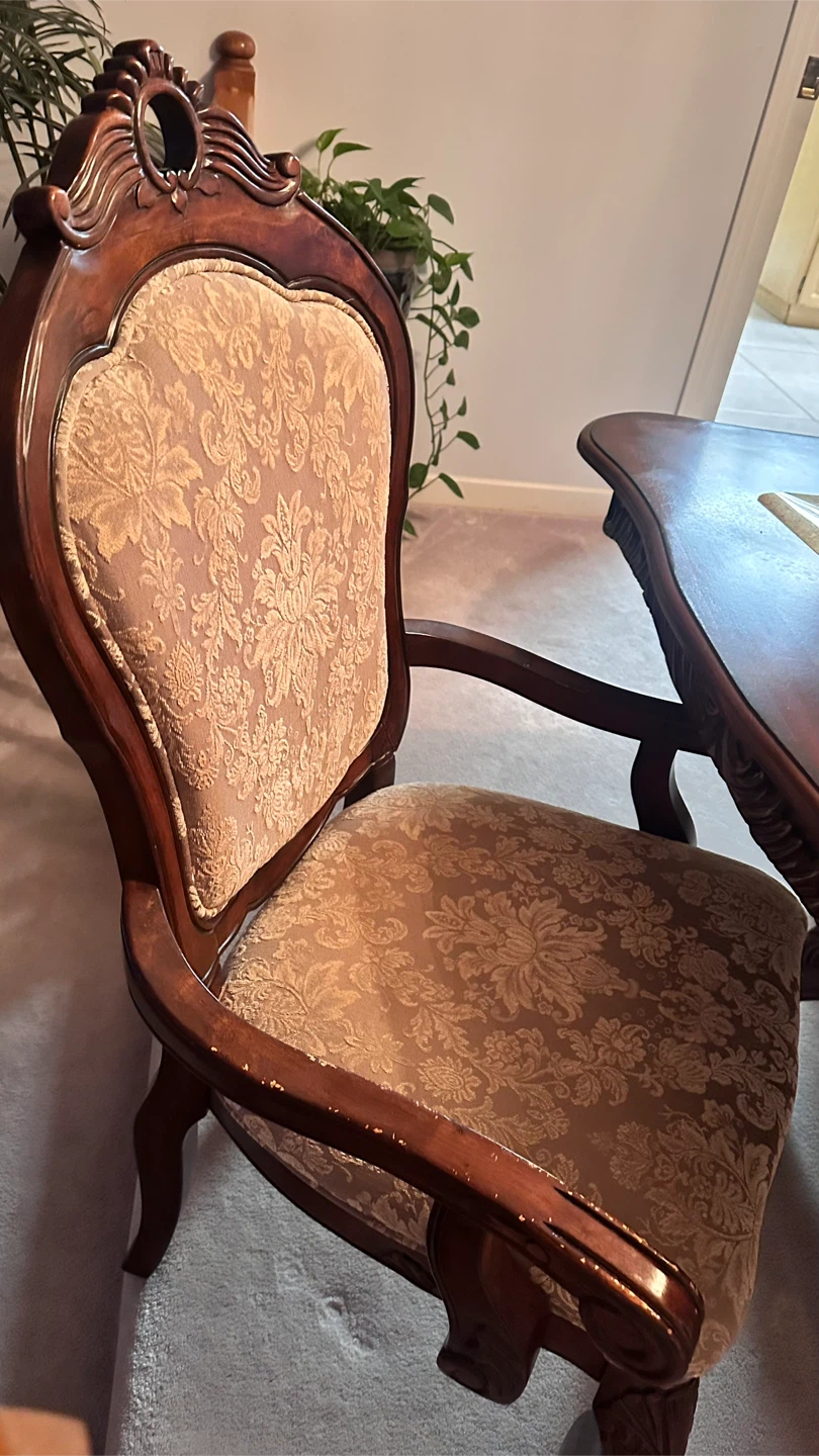 Wooden Dining Table Set with Upholstered Chairs - photo 5