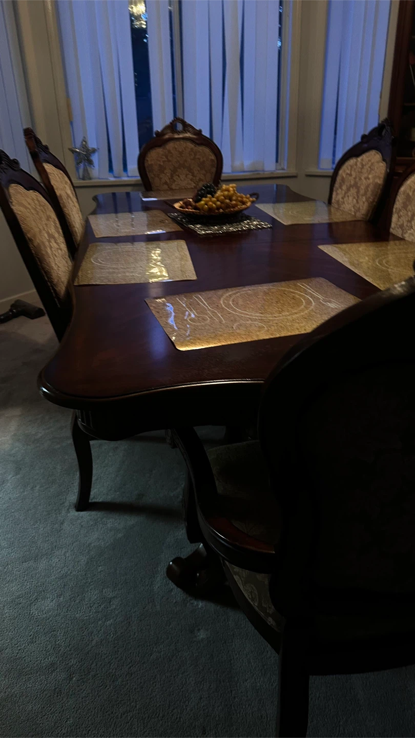 Wooden Dining Table Set with Upholstered Chairs - photo 4