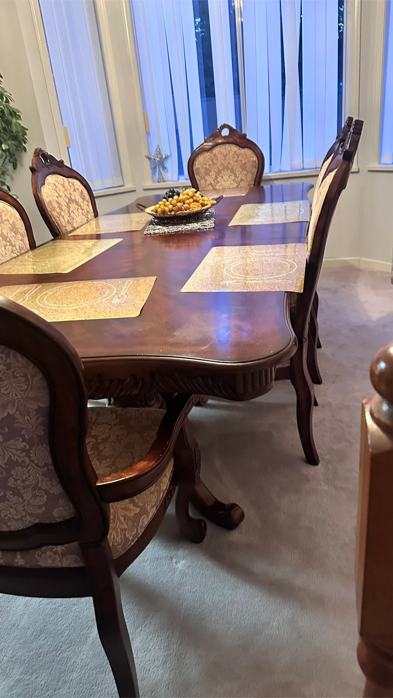 Wooden Dining Table Set with Upholstered Chairs - photo 2