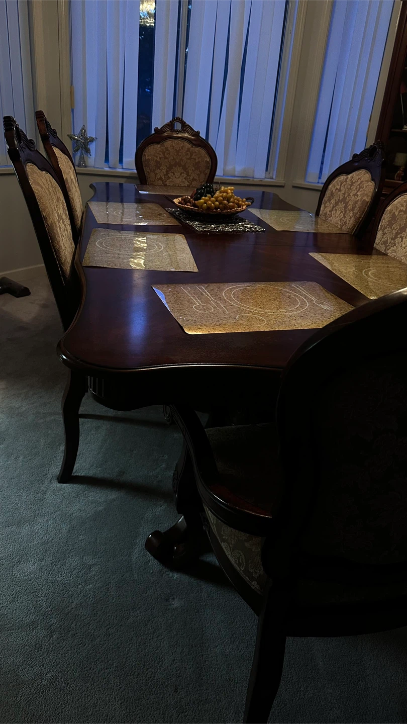 Wooden Dining Table Set with Upholstered Chairs - photo 3