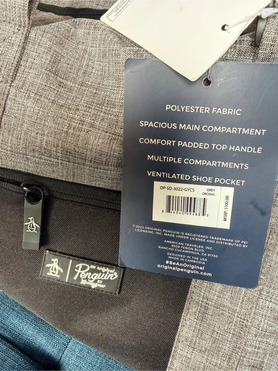 Original Penguin Pete Collection Sport Duffel Bag - Grey - photo 3