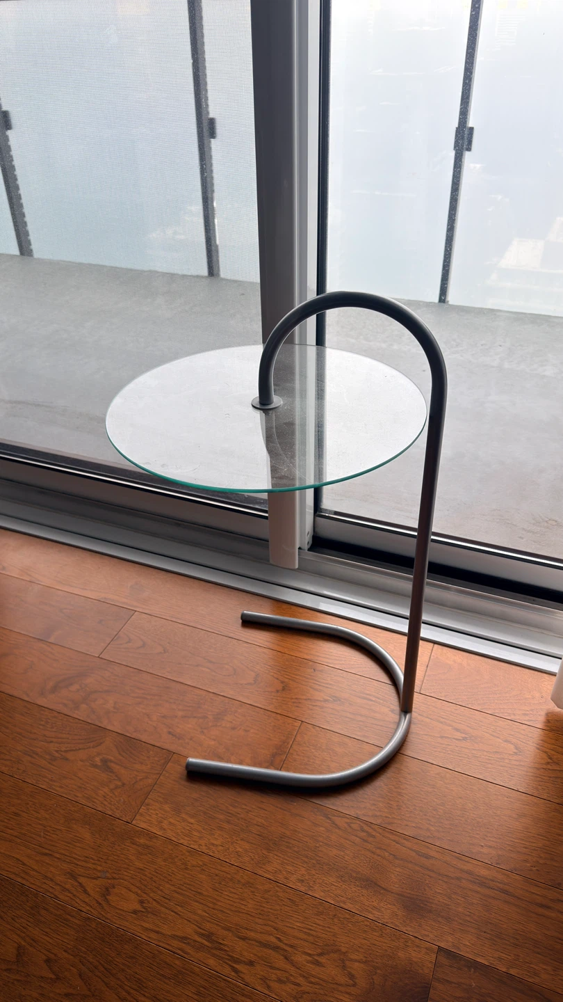 Glass Top Side Table with Metal Frame