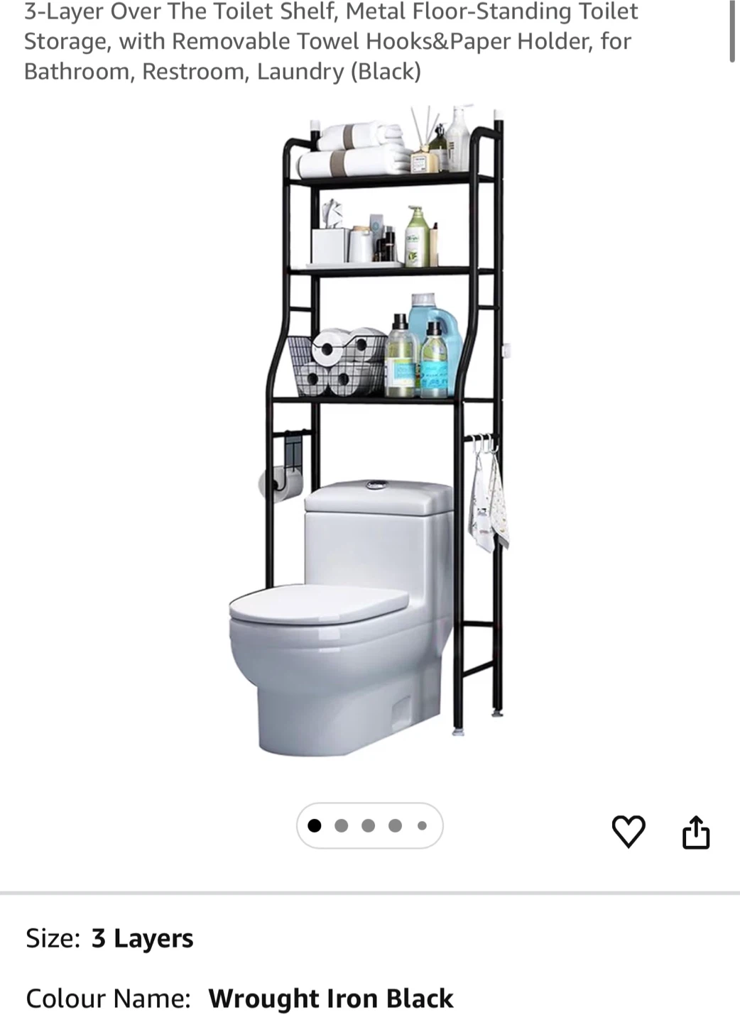 3-Layer Over The Toilet Shelf TTS3