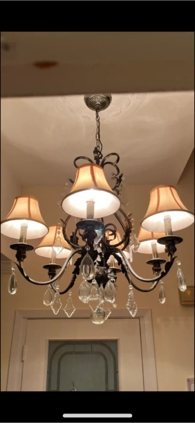 Chandelier with 6 Lights and Crystal Accents