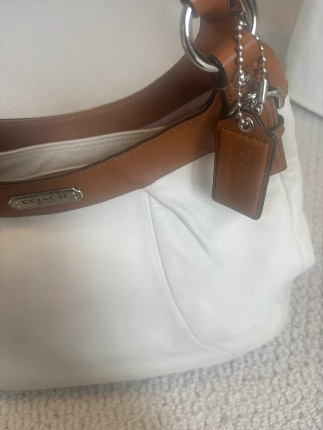 Coach Cream Leather & Tan Shoulder Bag - photo 3