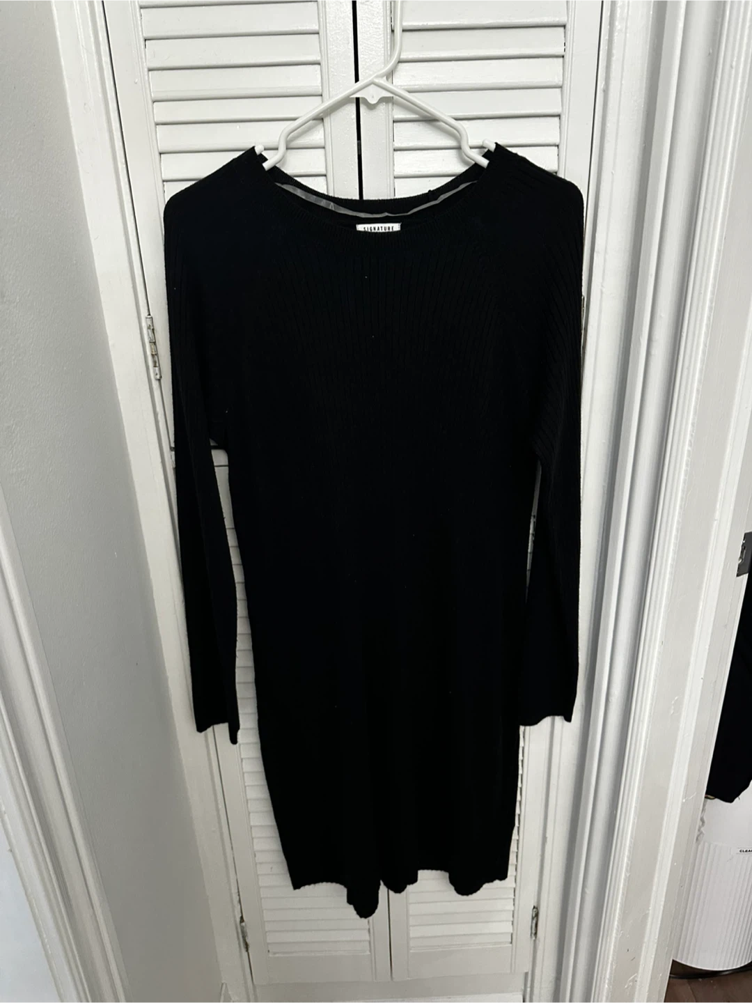 Signature by Reitmans Black Knit Dress - Size L