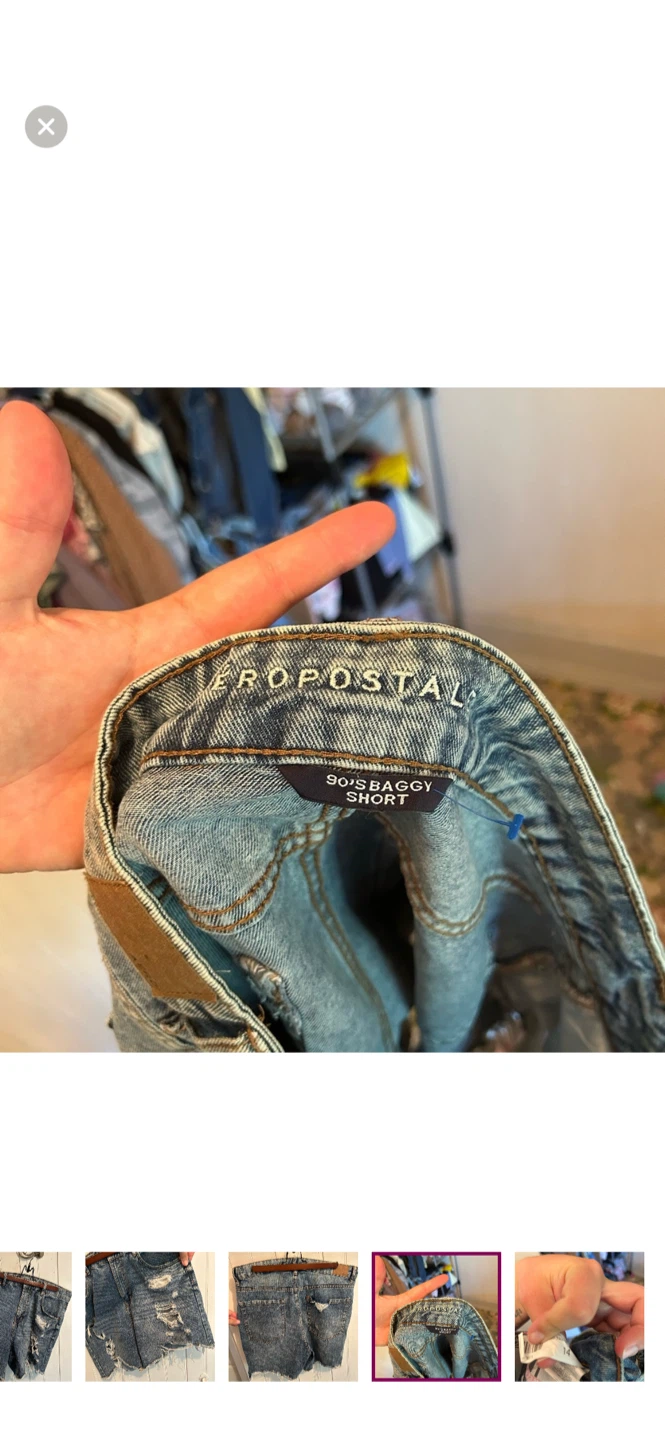 Aeropostale "90s Baggy" Distressed Denim Shorts - photo 5
