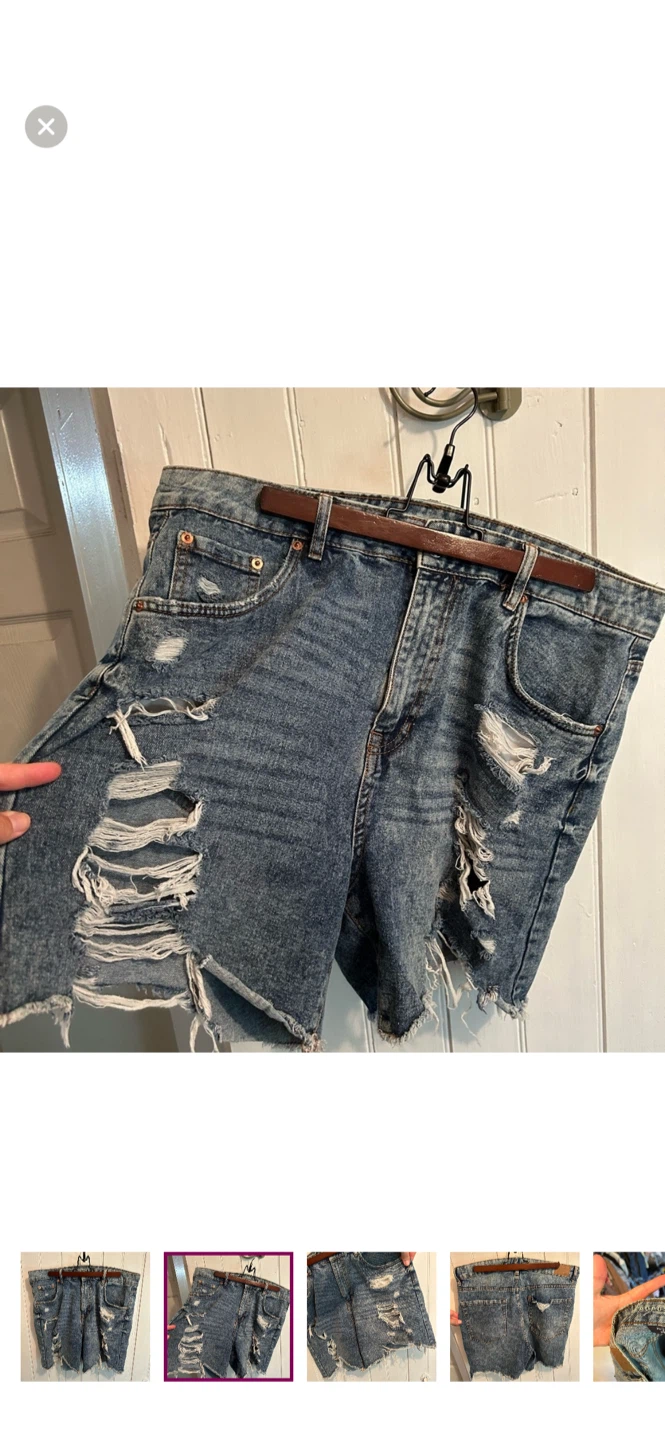 Aeropostale "90s Baggy" Distressed Denim Shorts - photo 2