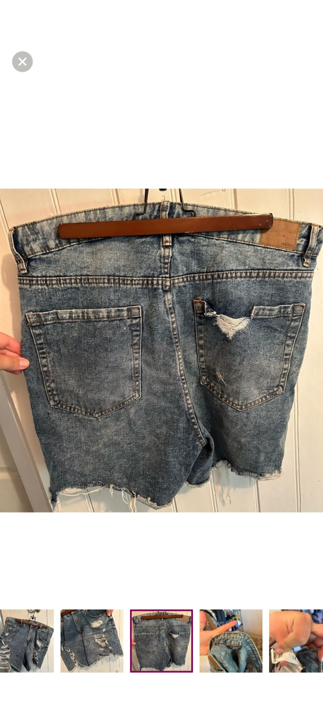 Aeropostale "90s Baggy" Distressed Denim Shorts - photo 4
