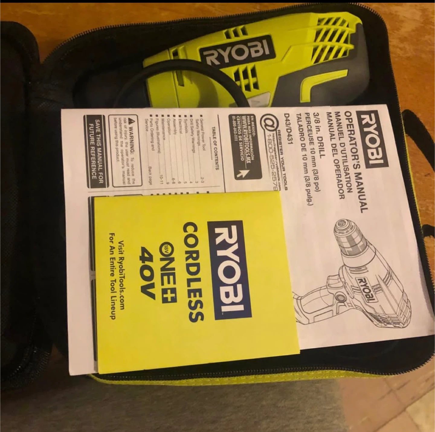 Ryobi Variable Speed Drill with Tool Bag - photo 4