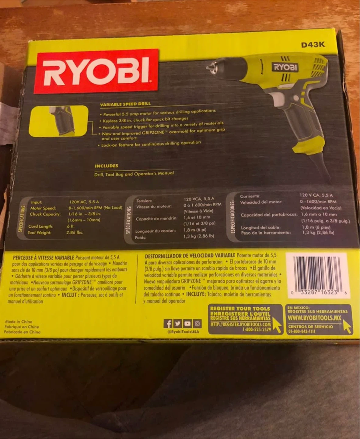 Ryobi Variable Speed Drill with Tool Bag - photo 2