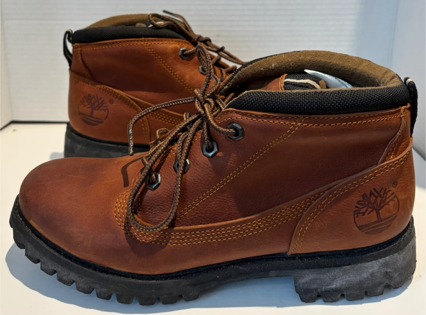 Vintage Timberland Brown Leather Lace-Up Boots - Size 7.5 M - photo 2