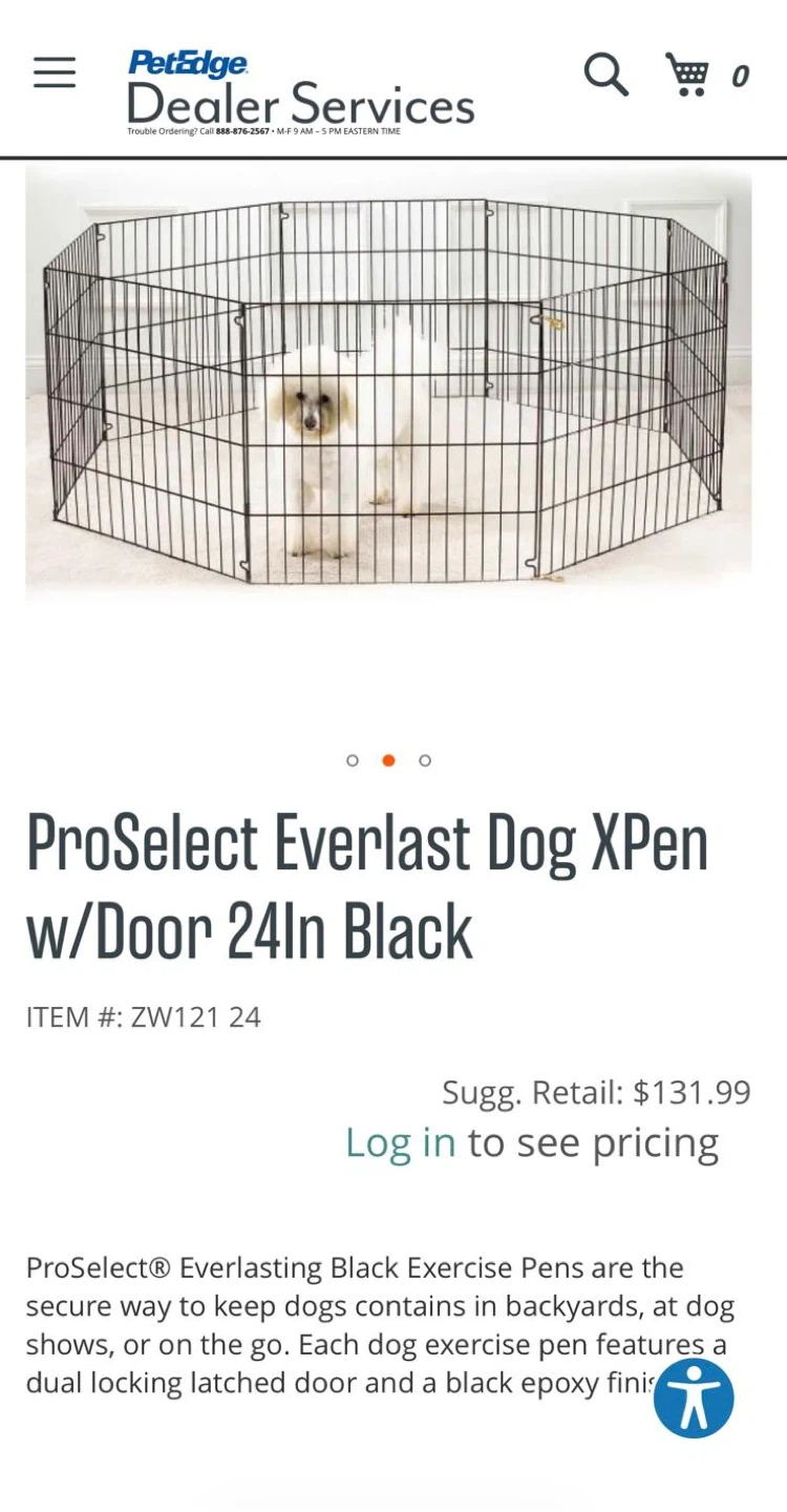ProSelect Everlast Dog XPen w/ Door 24in Black - photo 2