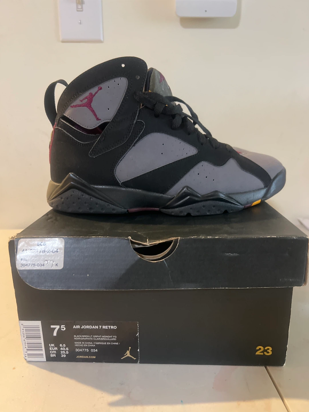 Air Jordan 7 Retro 'Bordeaux' Shoes - photo 3