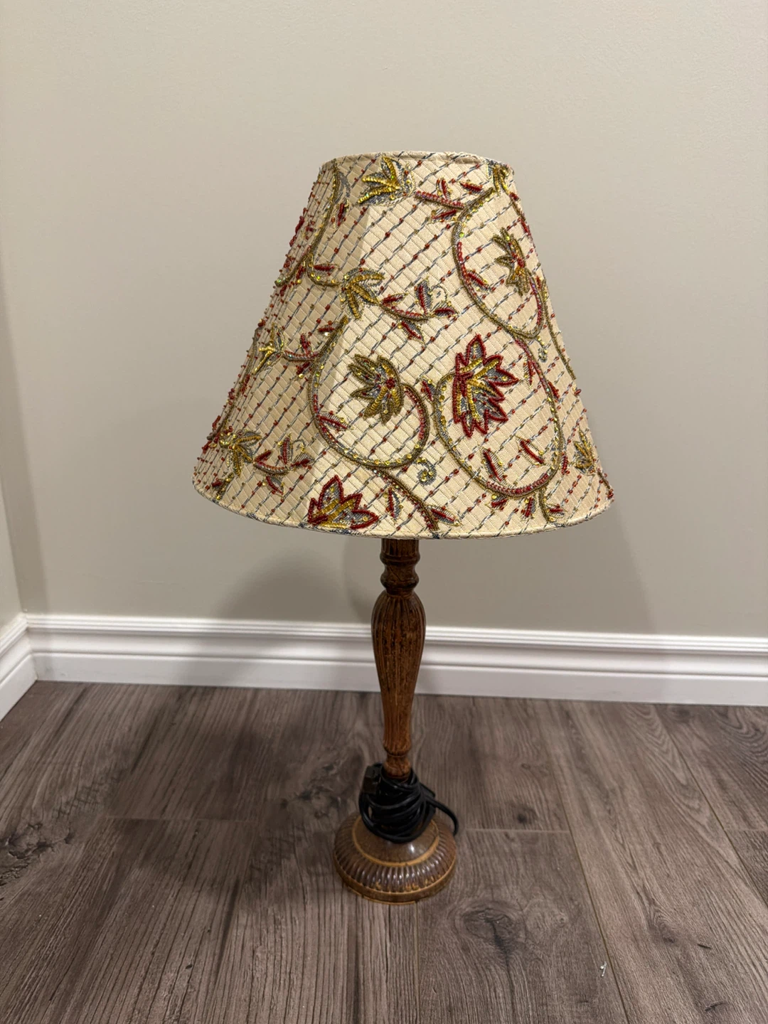 Decorative Table Lamp with Beaded Shade