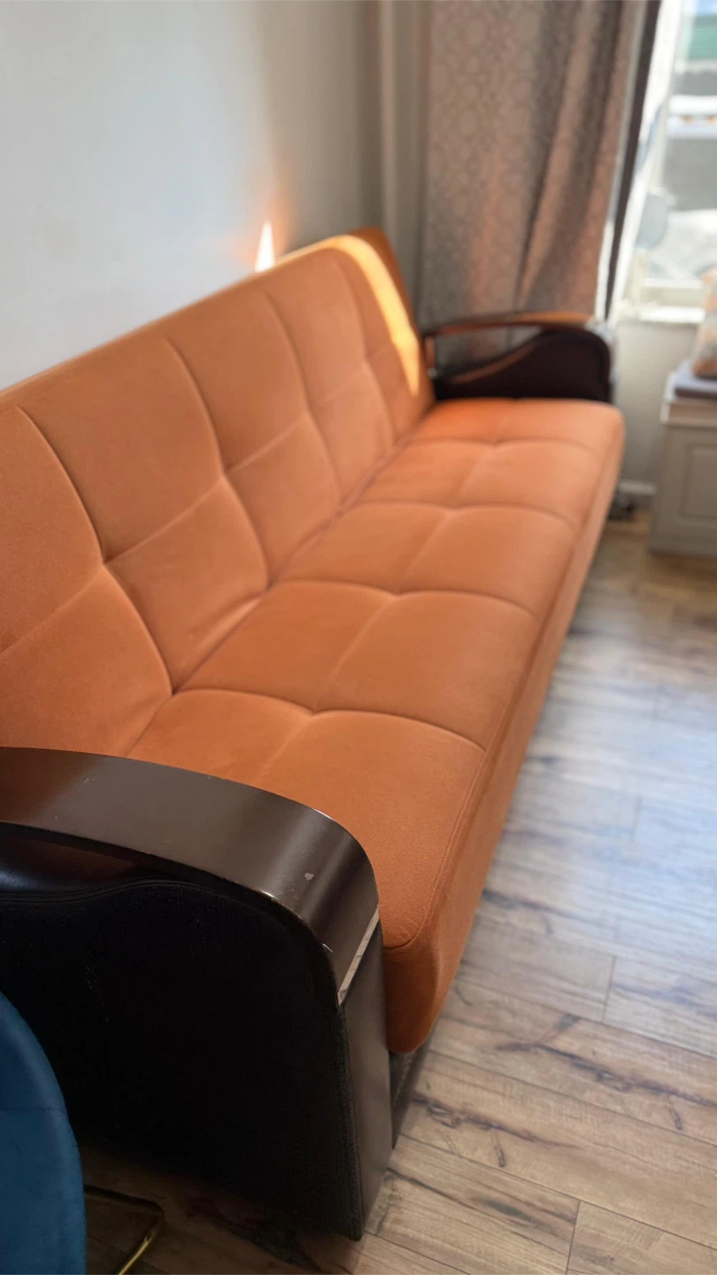 Orange Sofa Bed with Storage - photo 3