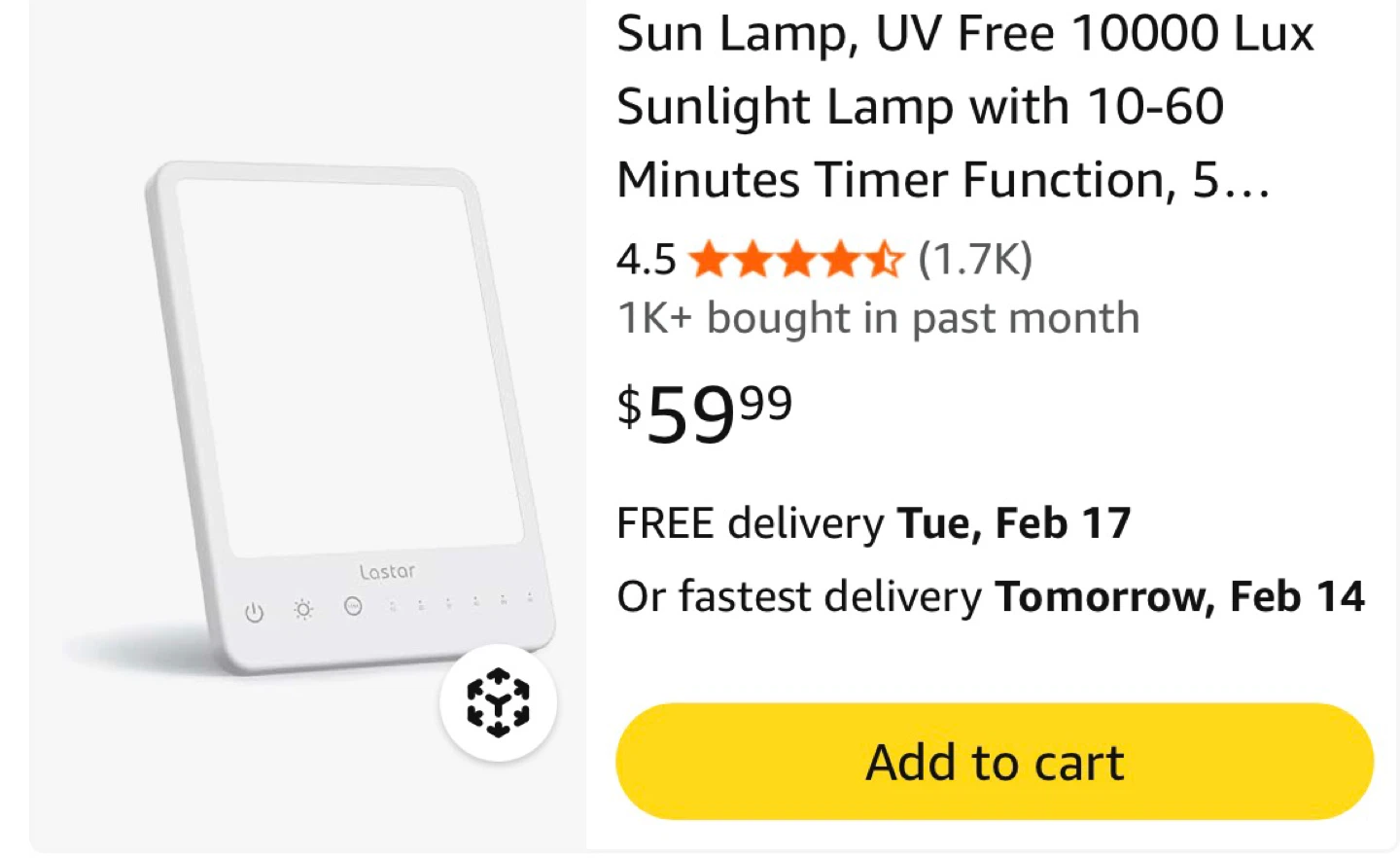 BRAND NEW Lastar Light Therapy Lamp - photo 5