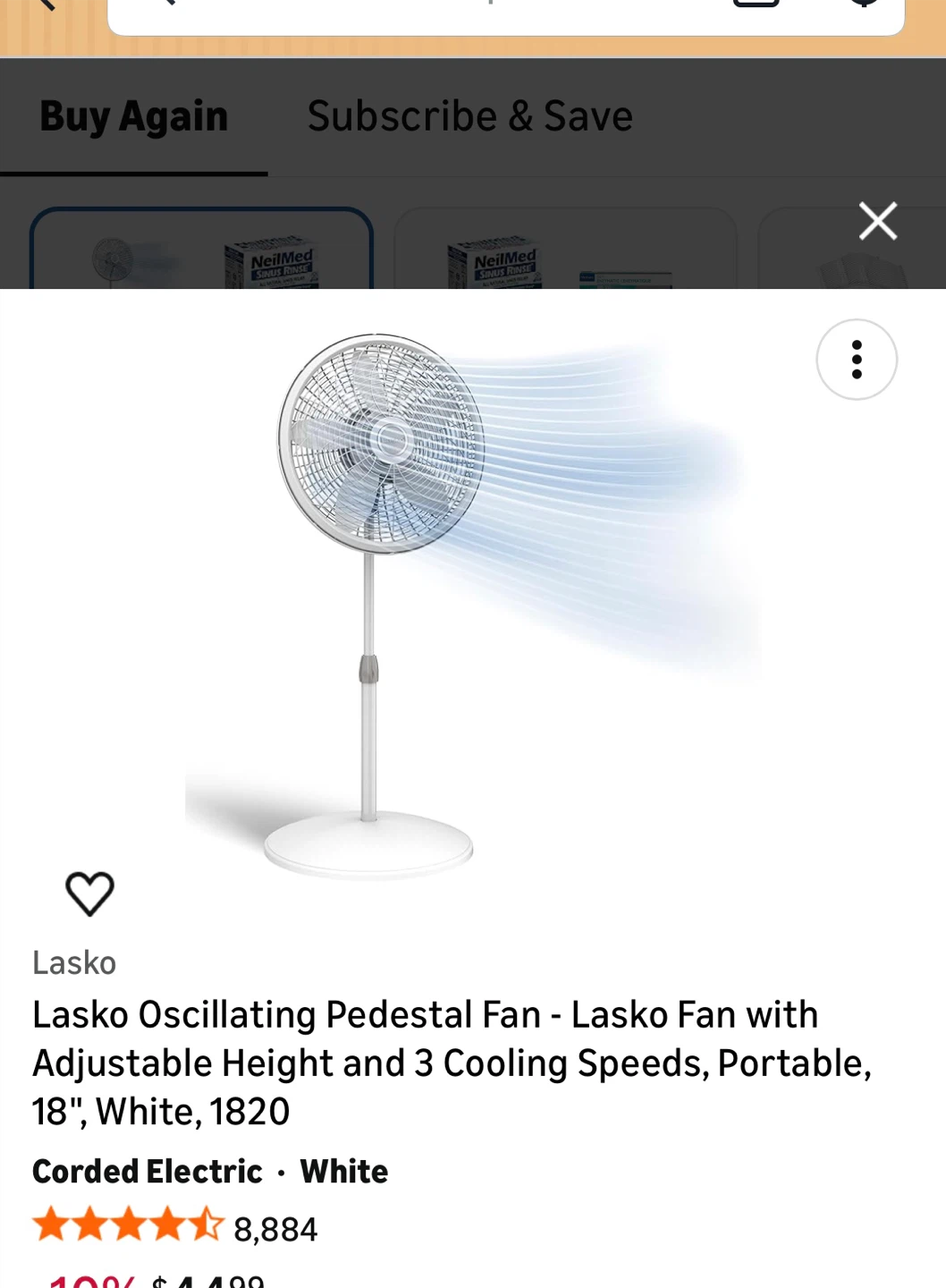 Lasko Oscillating Pedestal Fan