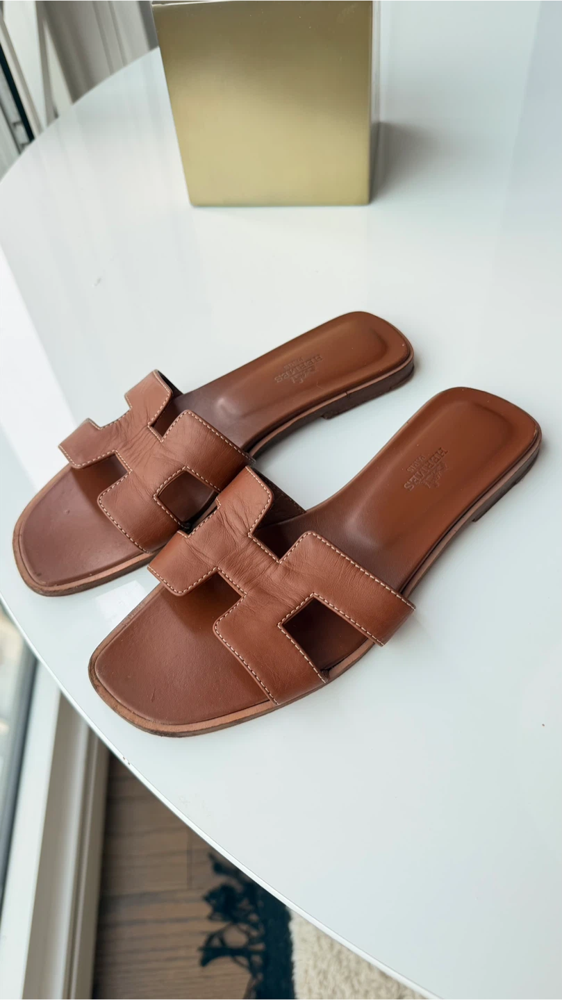 Hermès Izmir Leather Sandals - Brown - photo 2