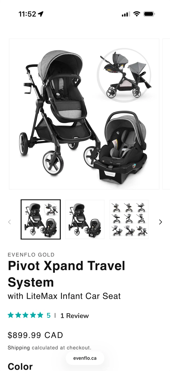 Evenflo Gold Pivot Xpand Travel System/ LiteMax Infant Car Seat