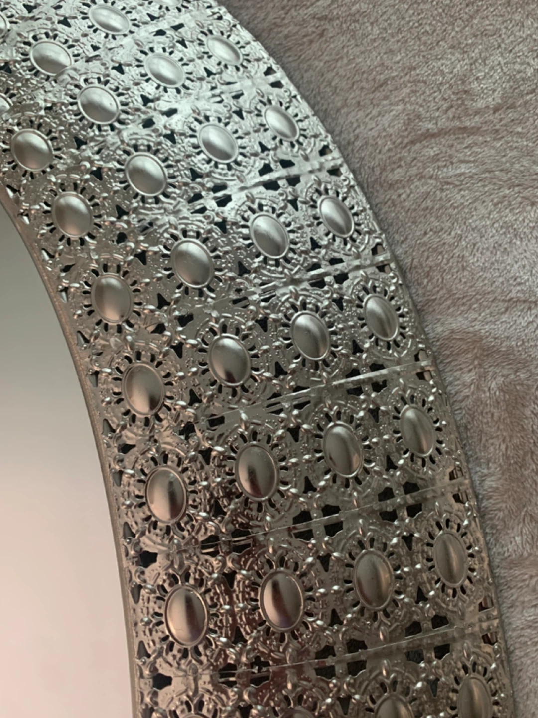 Ornate Silver Oval Wall Mirror - photo 2