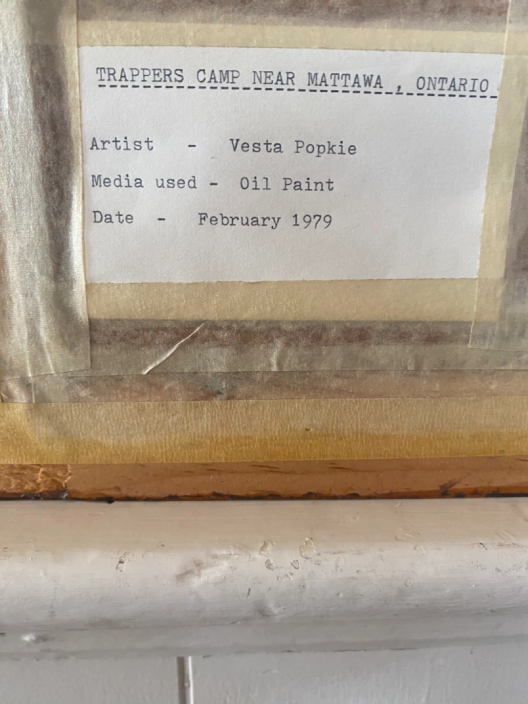 Vesta Popkie "Trapper's Camp Near Mattawa, Ontario" Oil Painting - photo 3