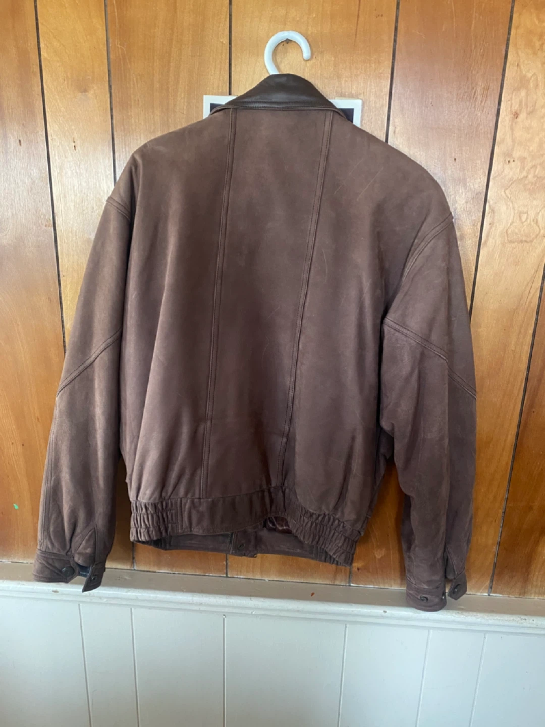 Danier Brown Suede Leather Bomber Jacket - Size XS - photo 3