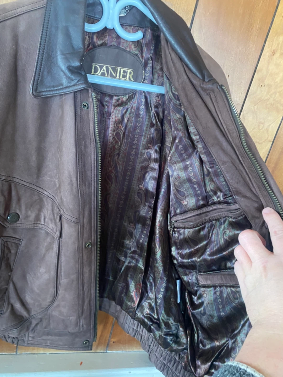Danier Brown Suede Leather Bomber Jacket - Size XS - photo 5