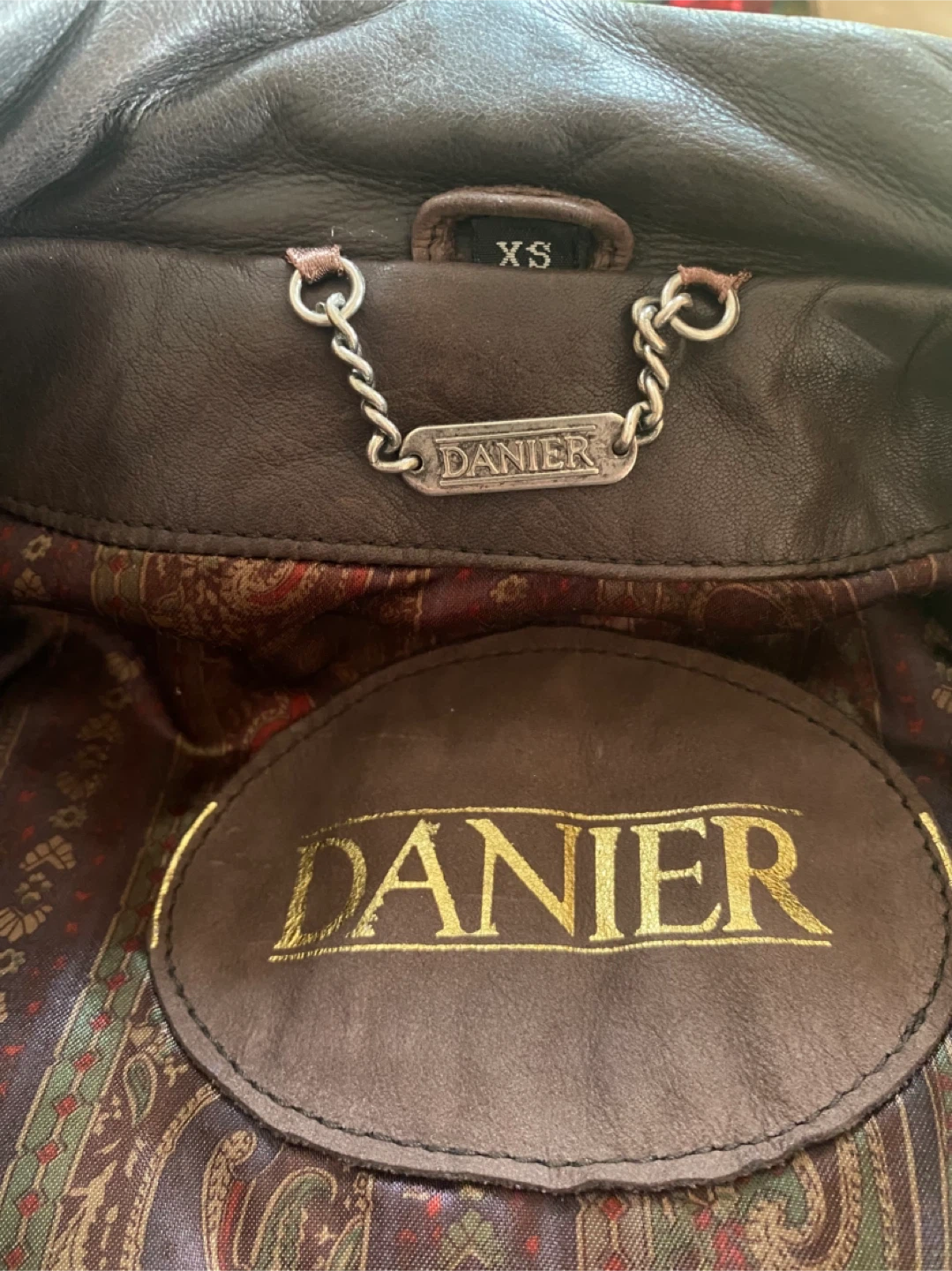 Danier Brown Suede Leather Bomber Jacket - Size XS - photo 2