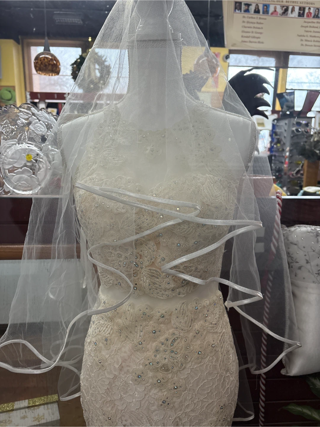 Ivory Lace Wedding Dress with Veil