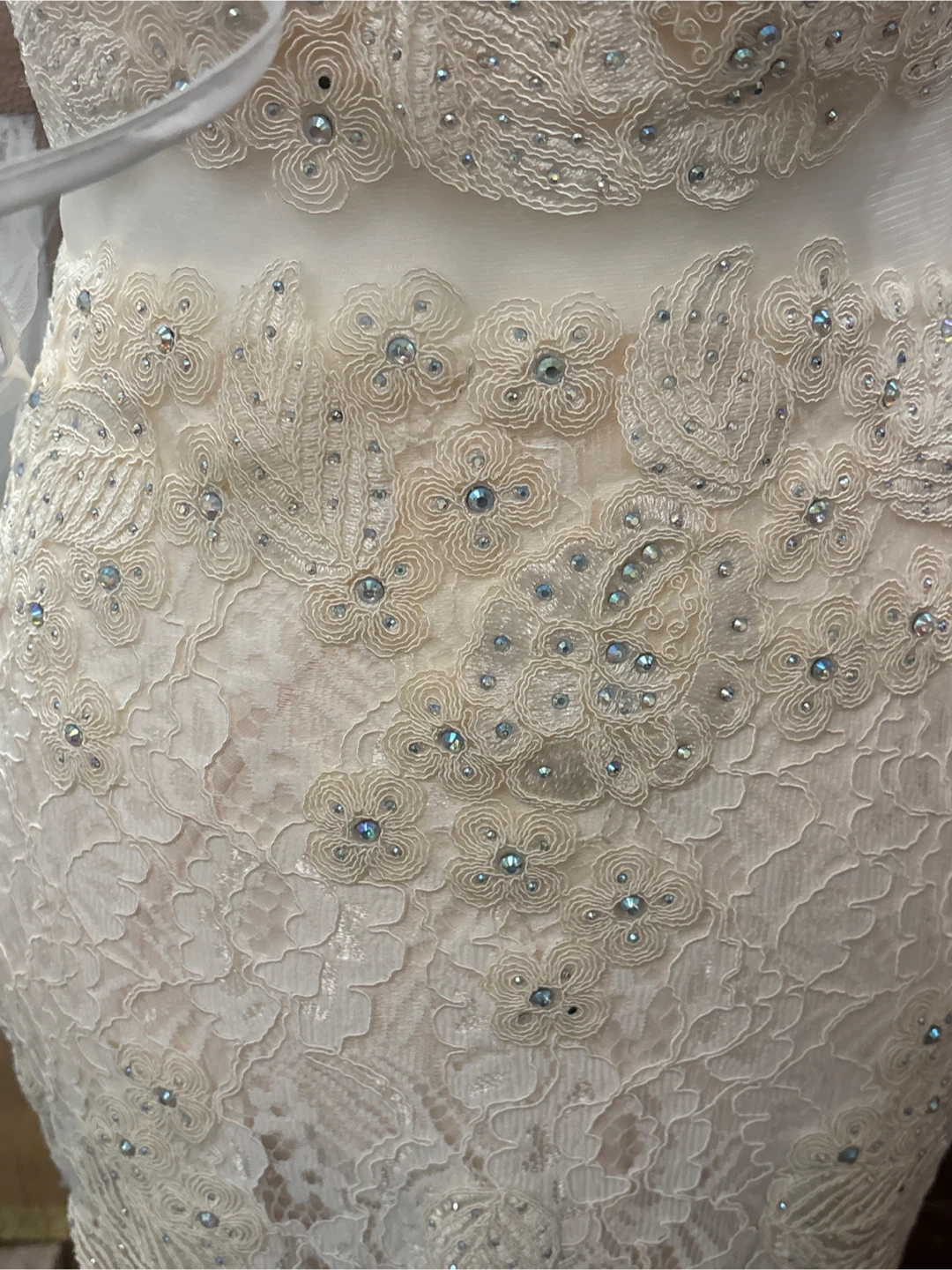 Ivory Lace Wedding Dress with Veil - photo 3