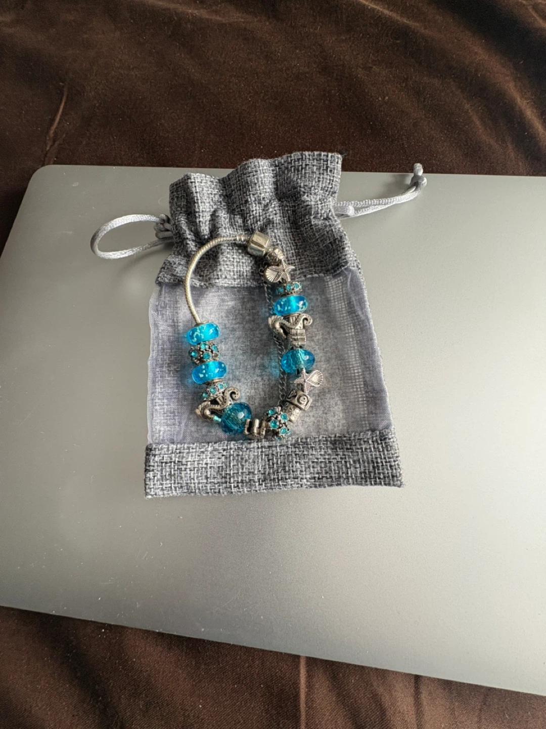 Blue Charm Bracelet with Silver-Tone Accents - photo 3
