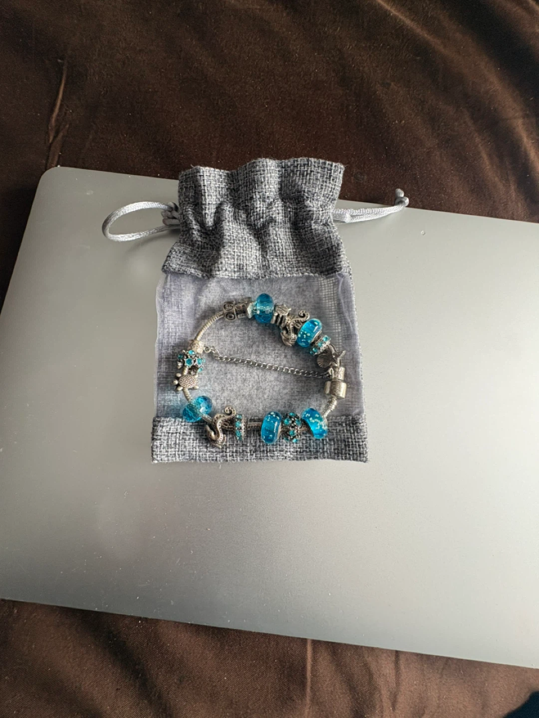 Blue Charm Bracelet with Silver-Tone Accents - photo 2