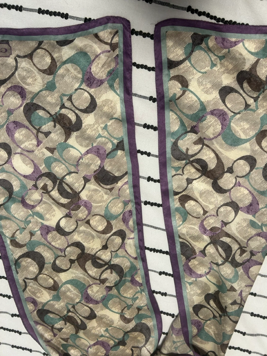 Coach Signature Print Silk Scarf