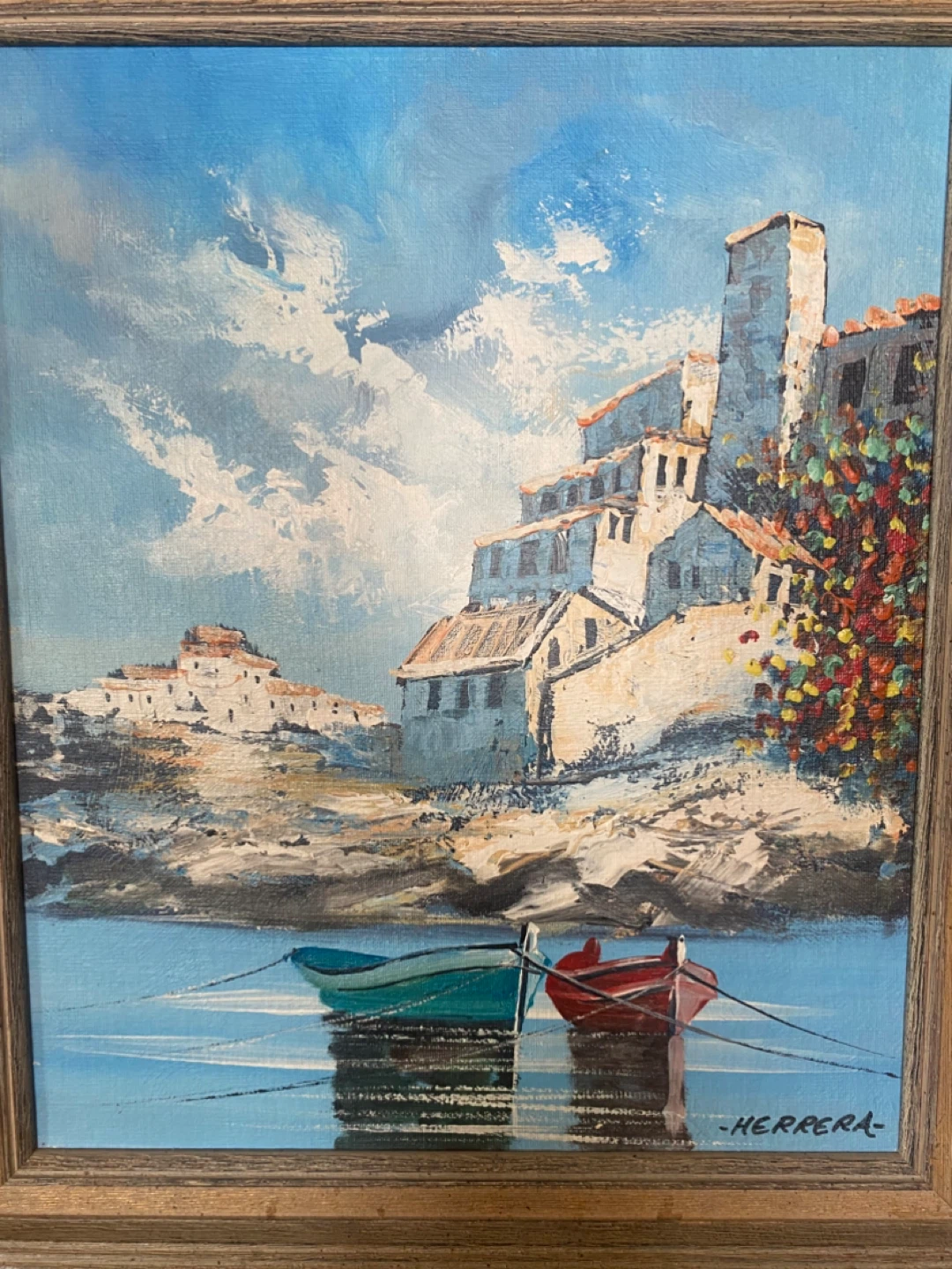 Oil Painting "Boats at the Harbour" by Herrera - photo 2