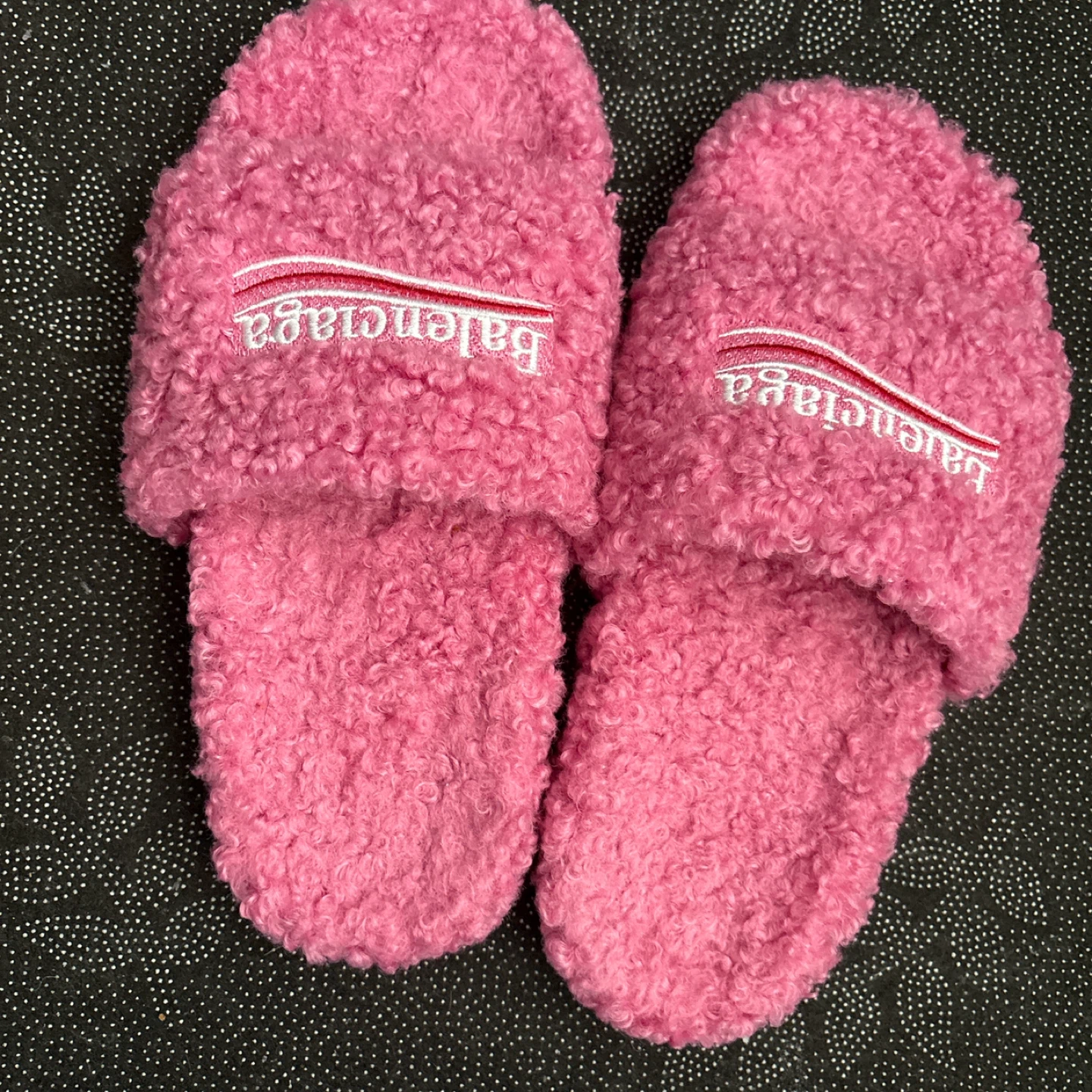 Balenciaga Pink Terrycloth Slides - Size 44