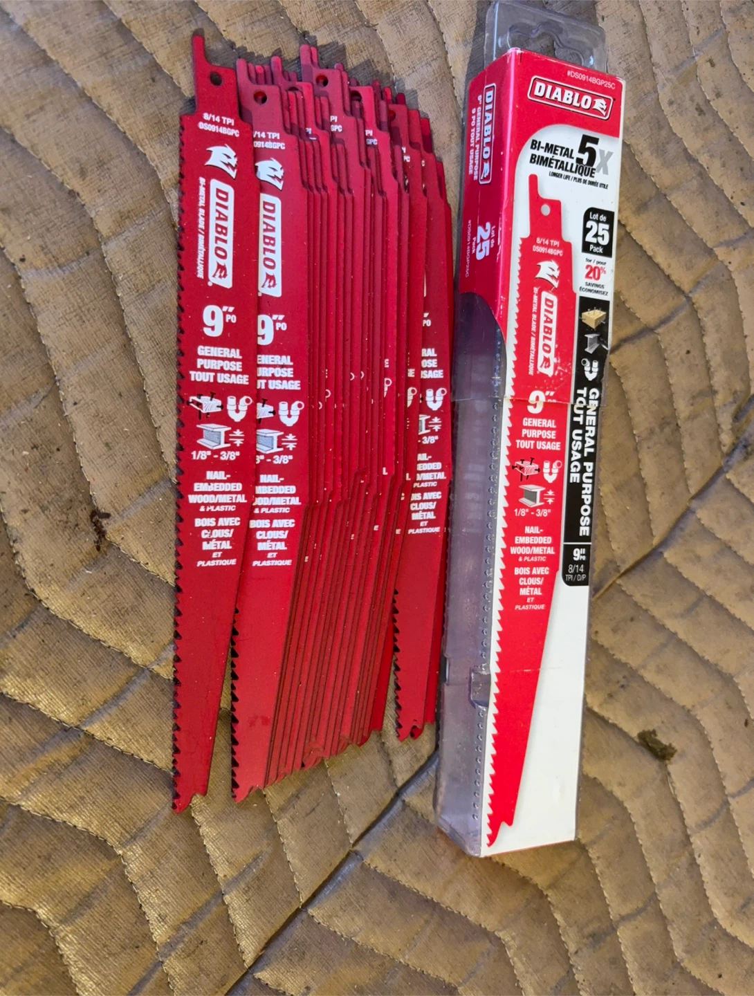 Diablo 9" Bi-Metal Reciprocating Saw Blades - 25 Pack