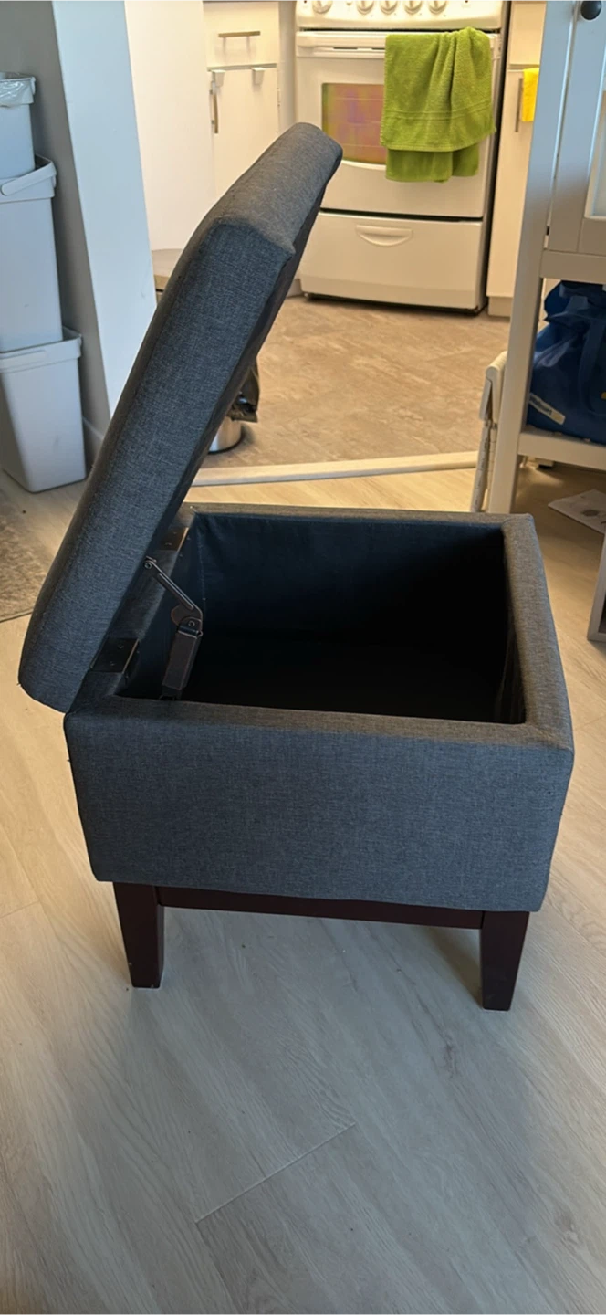 Grey Storage Ottoman