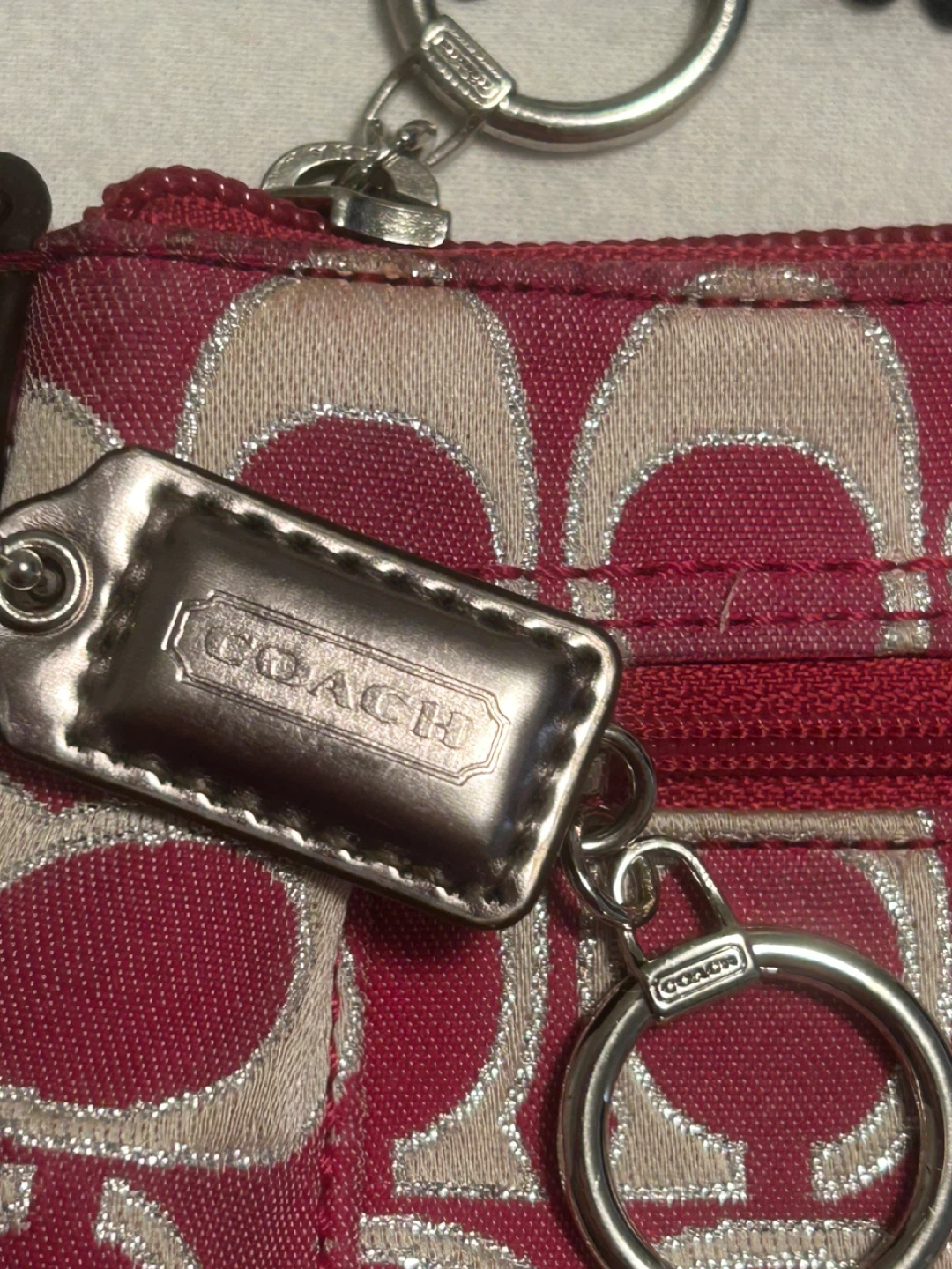 Coach Signature Canvas Wristlet Pouch Pink Beige - photo 4