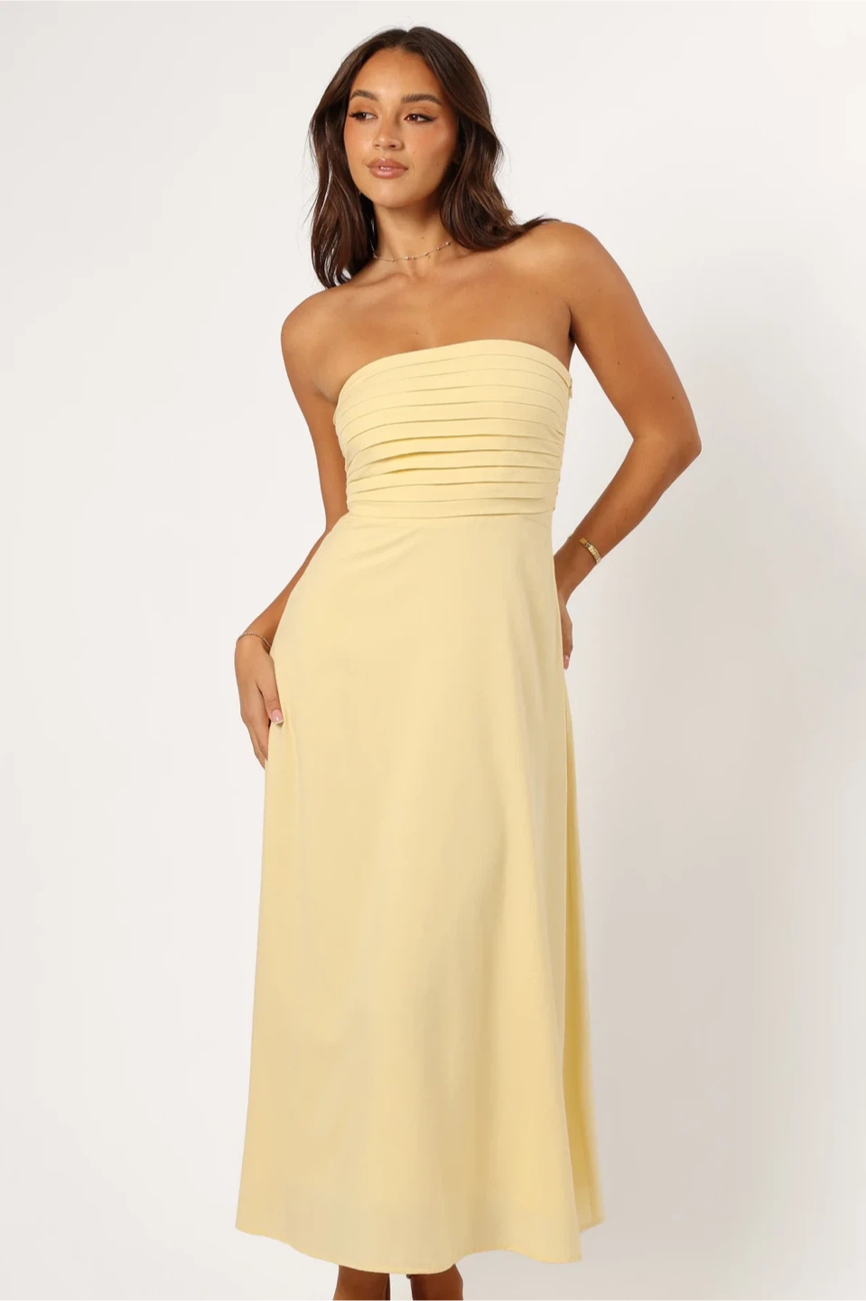 Buttercream Strapless Maxi Dress