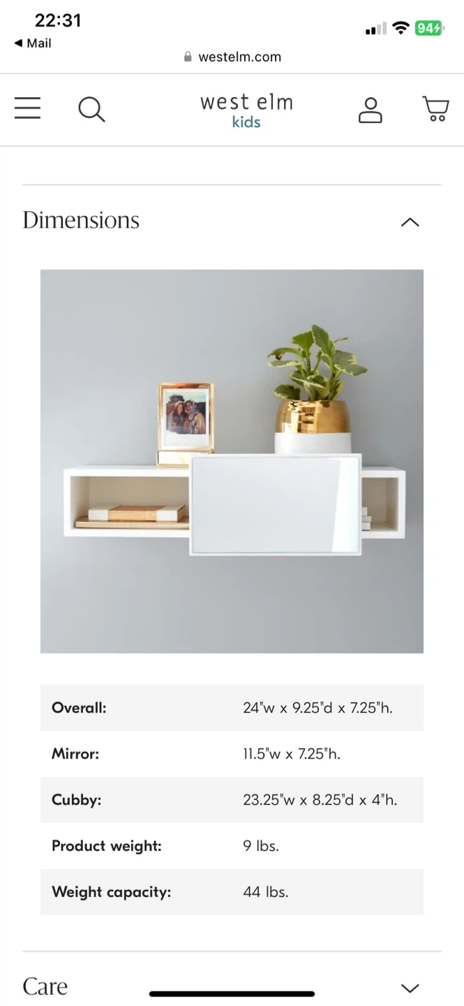 West Elm Lane Cubby Mirror Shelves (24") - photo 2