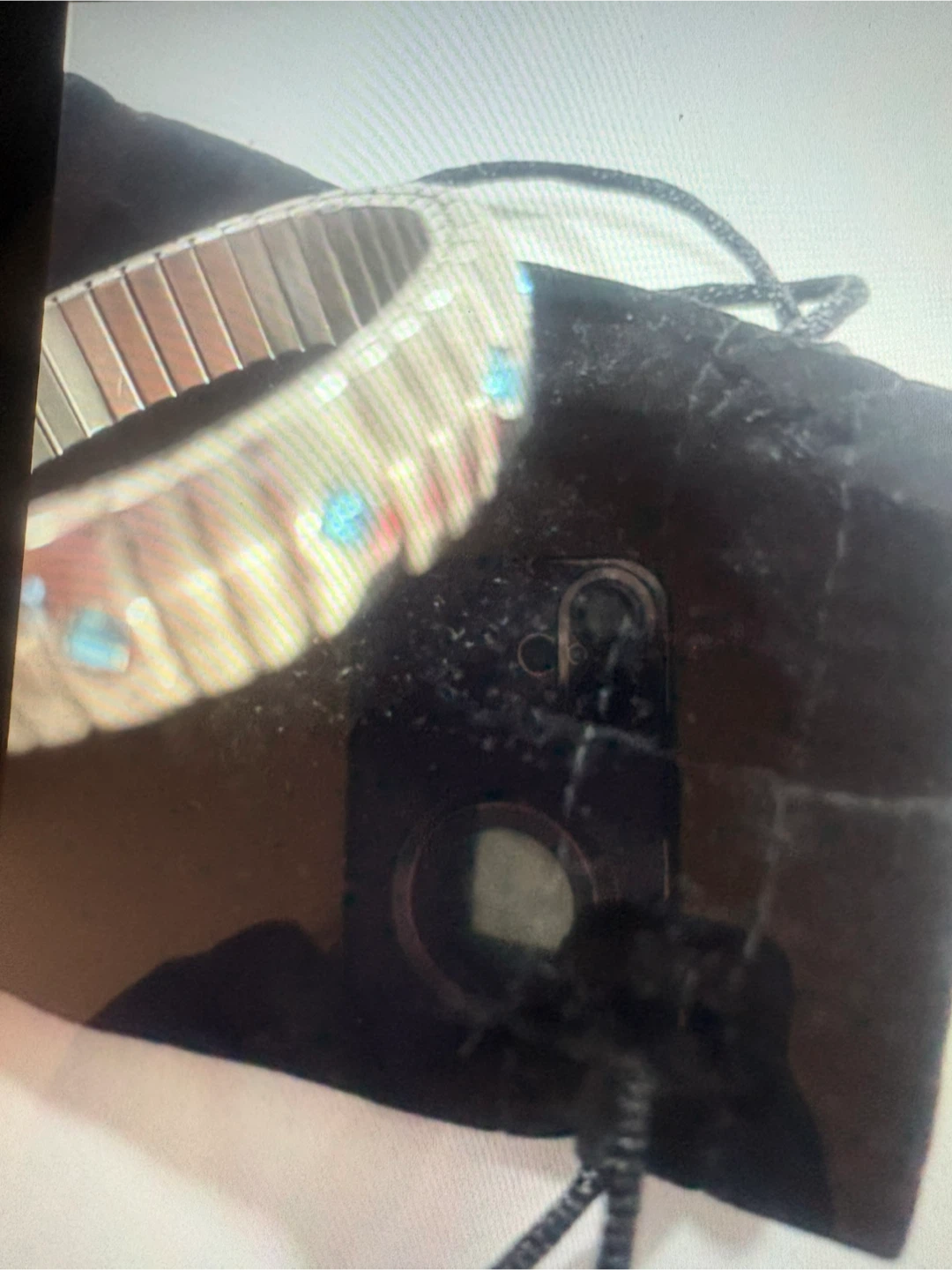 Bracelet extensible argenté avec pierres bleues - photo 2
