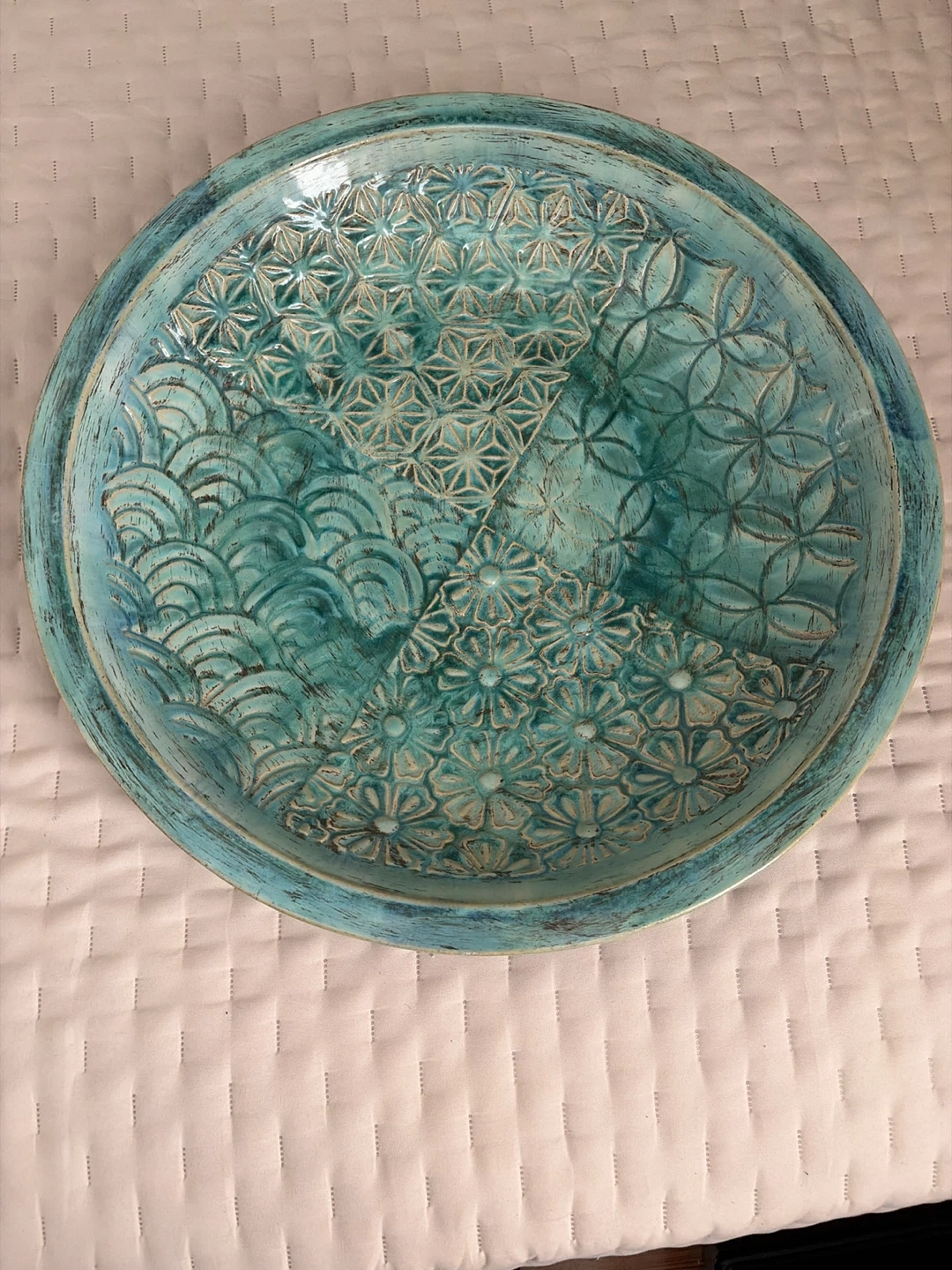 Turquoise Ceramic Decorative Tray